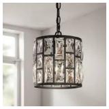 Home Decorators Collection Kristella 1-Light Black Crystal Pendant Light Customer Returns See Pictures