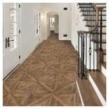 42  Boxes of TrafficMaster Honeycomb 4 MIL x 12 in. W x 12 in. L Peel and Stick Water Resistant Vinyl Tile Flooring (30 sqft/case)  Customer Returns See Pictures