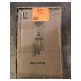 Bel Air Lighting Francisco 22.5 in. 3-Light Black Coach Outdoor Wall Light Fixture with Clear Glass  Customer Returns See Pictures