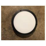 Hampton Bay Flaxmere 14 in. Modern Matte Black Selectable CCT Integrated LED Flush Mount for Kitchens  Customer Returns See Pictures