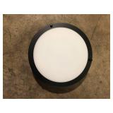 Hampton Bay Flaxmere 14 in. Modern Matte Black Selectable CCT Integrated LED Flush Mount for Kitchens  Customer Returns See Pictures