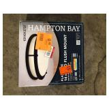 Hampton Bay Flaxmere 14 in. Modern Matte Black Selectable CCT Integrated LED Flush Mount for Kitchens  Customer Returns See Pictures