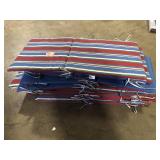 15 Pieces of StyleWell 18.5 in. W x 18.5 in. D High Back Universal Outdoor Cushion in Lake Stripe  Customer Returns See Pictures