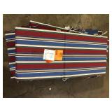15 Pieces of StyleWell 18.5 in. W x 18.5 in. D High Back Universal Outdoor Cushion in Lake Stripe  Customer Returns See Pictures