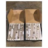 Lot of MSI Champagne Toast Interlocking 12 in. x 12 in. Stone/Glass Mesh-Mounted Mosaic Wall Tile Trim (20 sq. ft./Case)  Customer Returns See Pictures