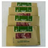 F. 4x 12oz Hickory Smoked Sliced Bacon-Heritage Farm