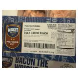 G. 15lbs  9" Thin Sliced Hickory Smoked Bulk Bacon-Wright Brand
