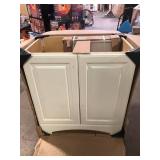 Glacier Bay 31 in. Single Sink White Bath Vanity with White Cultured Marble Top (Assembled)Customer Returns See Pictures