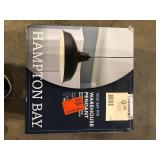 Hampton Bay 1-Light Black Warehouse Pendant Hanging Light with Metal Shade   Customer Returns See Pictures
