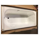 Bootz Industries Maui 60 in. x 30 in. Soaking Bathtub with Left Drain in White Damaged    Customer Returns See Pictures