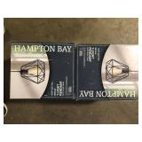 Lot of Hampton Bay Brielle 60-Watt 1-Light Matte Black Shaded Pendant Light with Cage Shade Customer Returns See Pictures