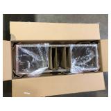 Hampton Bay Boswell Quarter 34 in. 5-Light Brushed Nickel Farmhouse Linear Chandelier with Weathered Wood Accents   Customer Returns See Pictures