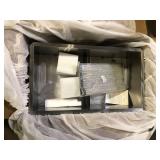 Glacier Bay Zero Radius 33 in. Undermount 50/50 Double Bowl 18 Gauge Stainless Steel Kitchen Sink with Accessories   Customer Returns See Pictures