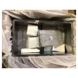 Glacier Bay Zero Radius 33 in. Undermount 50/50 Double Bowl 18 Gauge Stainless Steel Kitchen Sink with Accessories   Customer Returns See Pictures