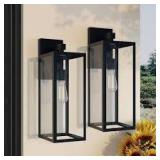 Hukoro Martin 21 in. H 1-Light Matte Black Hardwired Outdoor Wall Lantern Sconce(2-Pack) Customer Returns See Pictures