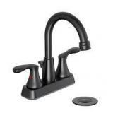 Glacier Bay Deveral 4 in. Centerset 2-Handle High-Arc Bathroom Faucet in Matte Black  Customer Returns See Pictures