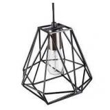 Lot of Hampton Bay Brielle 60-Watt 1-Light Matte Black Shaded Pendant Light with Cage Shade Customer Returns See Pictures