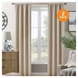 Lot of  LiGHTSOUT with EnerShield Technology Hayden Natural Embossed 38 in. W x 84 in. L Rod Pocket Blackout Curtains (Set of 2)  Customer Returns See Pictures