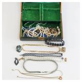 Costume Jewelry Lot w/ Jewelry Box
