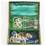 Costume Jewelry Lot w/ Jewelry Box