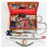 Costume Jewelry w/ Jewelry Box