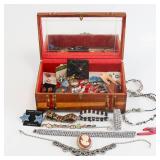Costume Jewelry w/ Jewelry Box