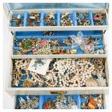 Costume Jewelry Lot w/ Jewelry Box