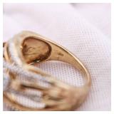 JWBR Sterling Ring w/ Diamonds - Size 7.25