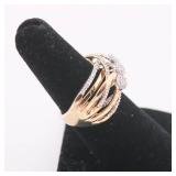 JWBR Sterling Ring w/ Diamonds - Size 7.25