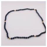 Lapis Bead Necklace w/ 14k Gold Accent