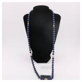Lapis Bead Necklace w/ 14k Gold Accent