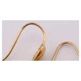 18k Gold Coral Dangle Earrings