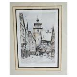 Bavarian Town Etchings singed by Paul Geissler & Paul Sollmann Respectively