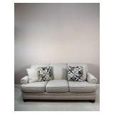 Contemporary Grey Flexsteel Rolled Arm Sofa