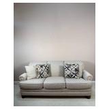 Contemporary Grey Flexsteel Rolled Arm Sofa