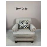 Contemporary Grey Flexsteel Rolled Armchair