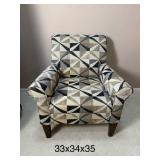 Geometric Upholstered Contemporary Armchair