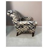 Geometric Upholstered Contemporary Armchair