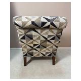 Geometric Upholstered Contemporary Armchair