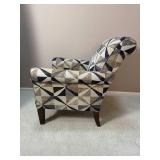 Geometric Upholstered Contemporary Armchair