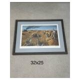 Sharptails at Harvest Time  Signed Les Kouba Artist Prof 78/200