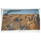 Sharptails at Harvest Time  Signed Les Kouba Artist Prof 78/200