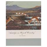 Antelope in Ranch Country  Signed Les Kouba Artist Prof 78/200