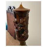 Mid-Century Brass Pillar Candlestand with Bavarian Candle