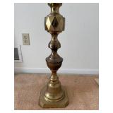 Mid-Century Brass Pillar Candlestand with Bavarian Candle