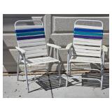 Classic Strap Folding Chair Pair