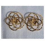 14K Yellow Gold Swirling Stud Earring Jackets, 2 grams