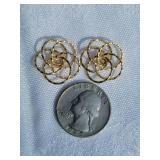 14K Yellow Gold Swirling Stud Earring Jackets, 2 grams