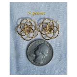 14K Yellow Gold Swirling Stud Earring Jackets, 2 grams