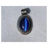 Vibrant Cobalt Blue Caboshon Sterling Silver Pendant